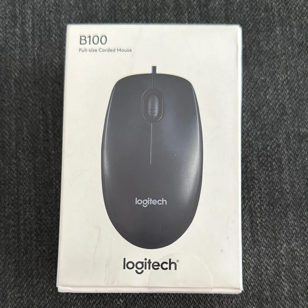 Logitech B100 Full-Size Corded Mouse - Black
